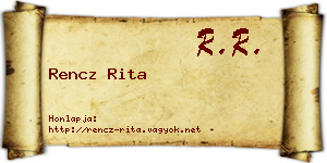 Rencz Rita névjegykártya